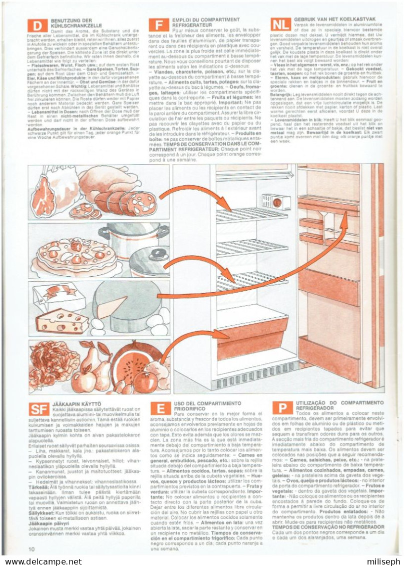 Ancien Mode D'emploi (guide) De Congélation Illustré - Multi Langues - 4926 - Gastronomie
