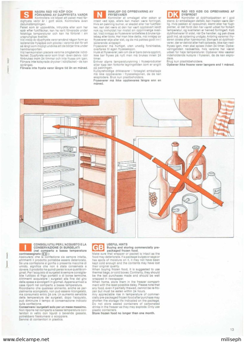 Ancien Mode D'emploi (guide) De Congélation Illustré - Multi Langues - 4926 - Gastronomie