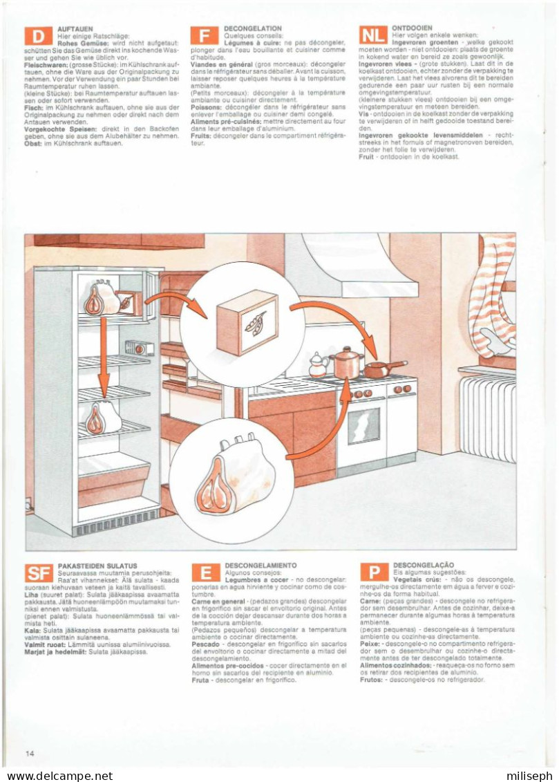 Ancien Mode D'emploi (guide) De Congélation Illustré - Multi Langues - 4926 - Gastronomie