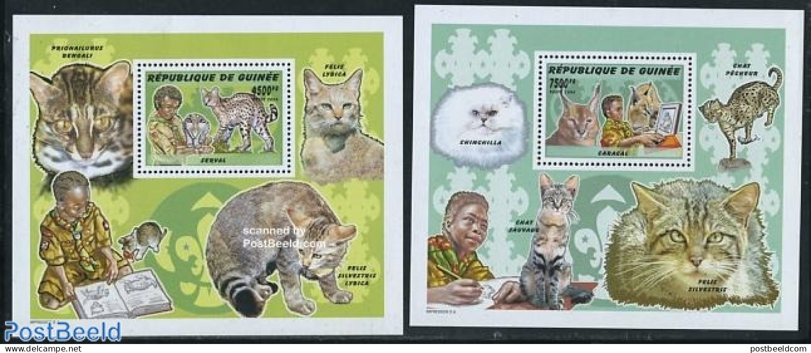 Guinea, Republic 2006 Scouting, Wildcats 2 S/s, Mint NH, Nature - Sport - Cat Family - Cats - Scouting - Other & Unclassified