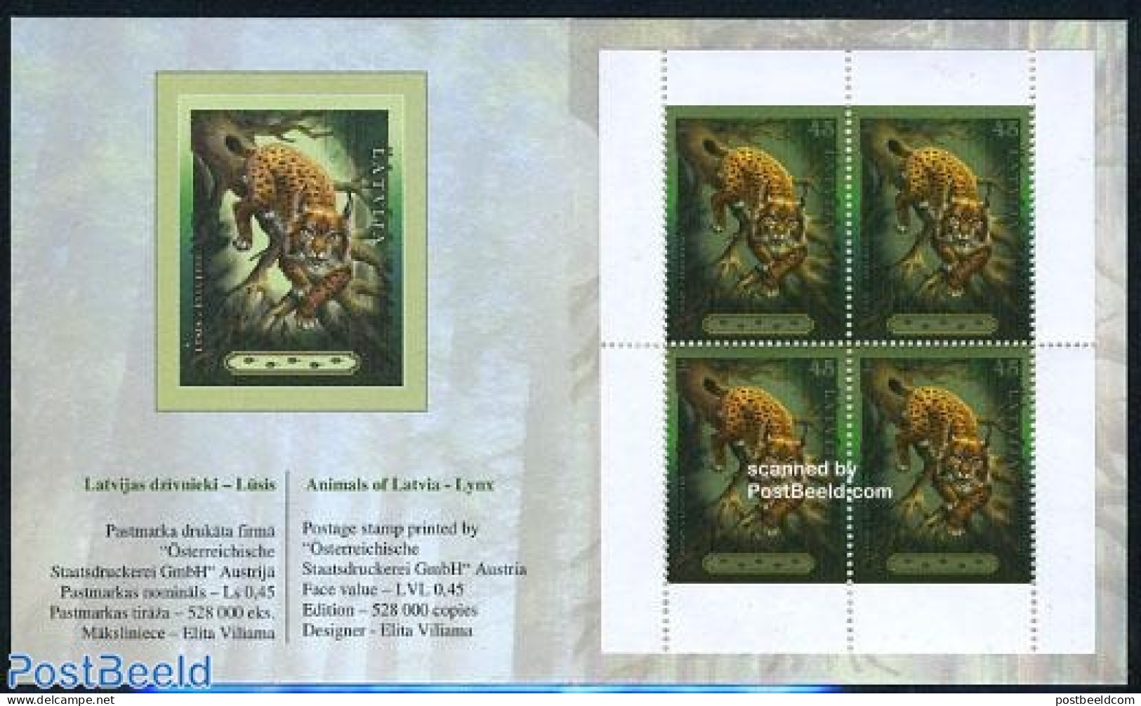 Latvia 2006 Lynx Booklet, Mint NH, Nature - Animals (others & Mixed) - Cat Family - Stamp Booklets - Non Classés