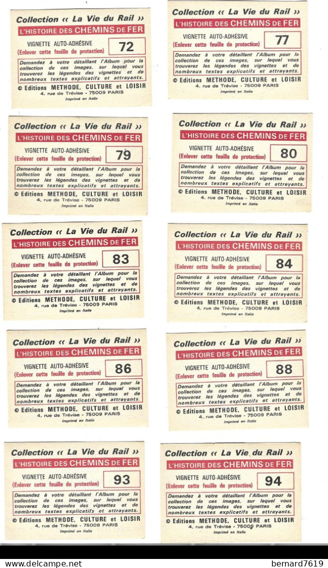 Image Vignette Auto Adhesive - Collection La Vie Du Rail -l'histoire Des Chemins De Fer -72-77-79-80-83-84-86-93-88-94 - Otros & Sin Clasificación