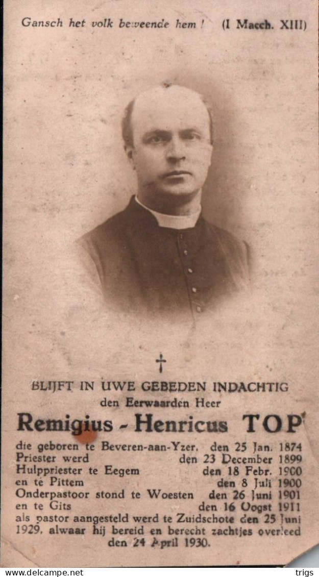 Remigius Henricus Top (1874-1930) ~ Priester - Andachtsbilder