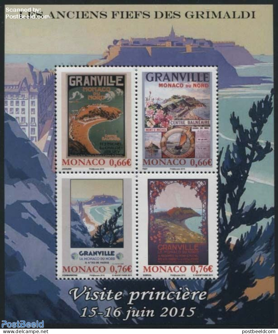 Monaco 2015 Prince Visit To Old Territories S/s, Mint NH, History - Kings & Queens (Royalty) - Art - Poster Art - Neufs
