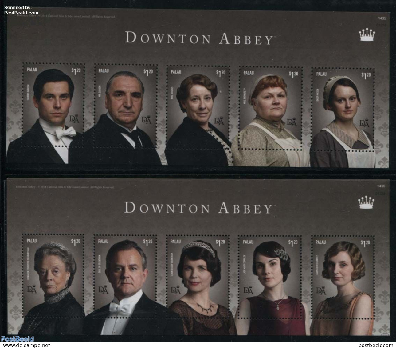 Palau 2014 Downton Abbey 2 S/s, Mint NH, Performance Art - Film - Movie Stars - Radio And Television - Cinema