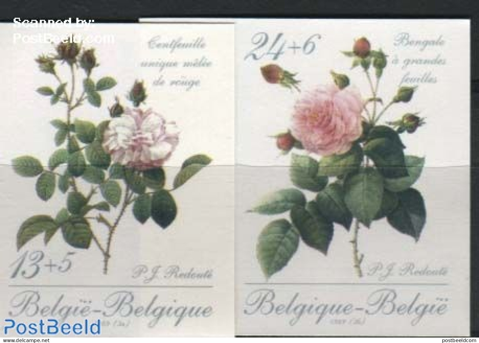 Belgium 1989 Philatelic Promotion, Roses 2v, Imperforated, Mint NH, Nature - Flowers & Plants - Roses - Neufs