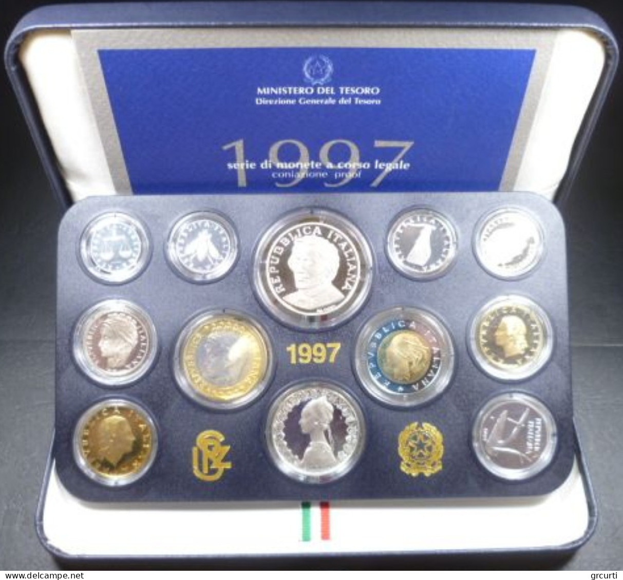 Italia - Serie Zecca Proof 1997 - 12 Valori - KM# PS14 - Gig# S.24/P - Jahressets & Polierte Platten