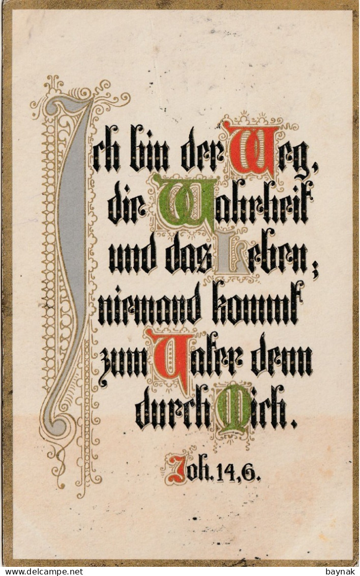 TH3608   --   ICH BIN DER WEG..........   SPRUCHKARTE  --  SAYING CARD  --   Joh. 14,6.  --  1920 - Sonstige & Ohne Zuordnung