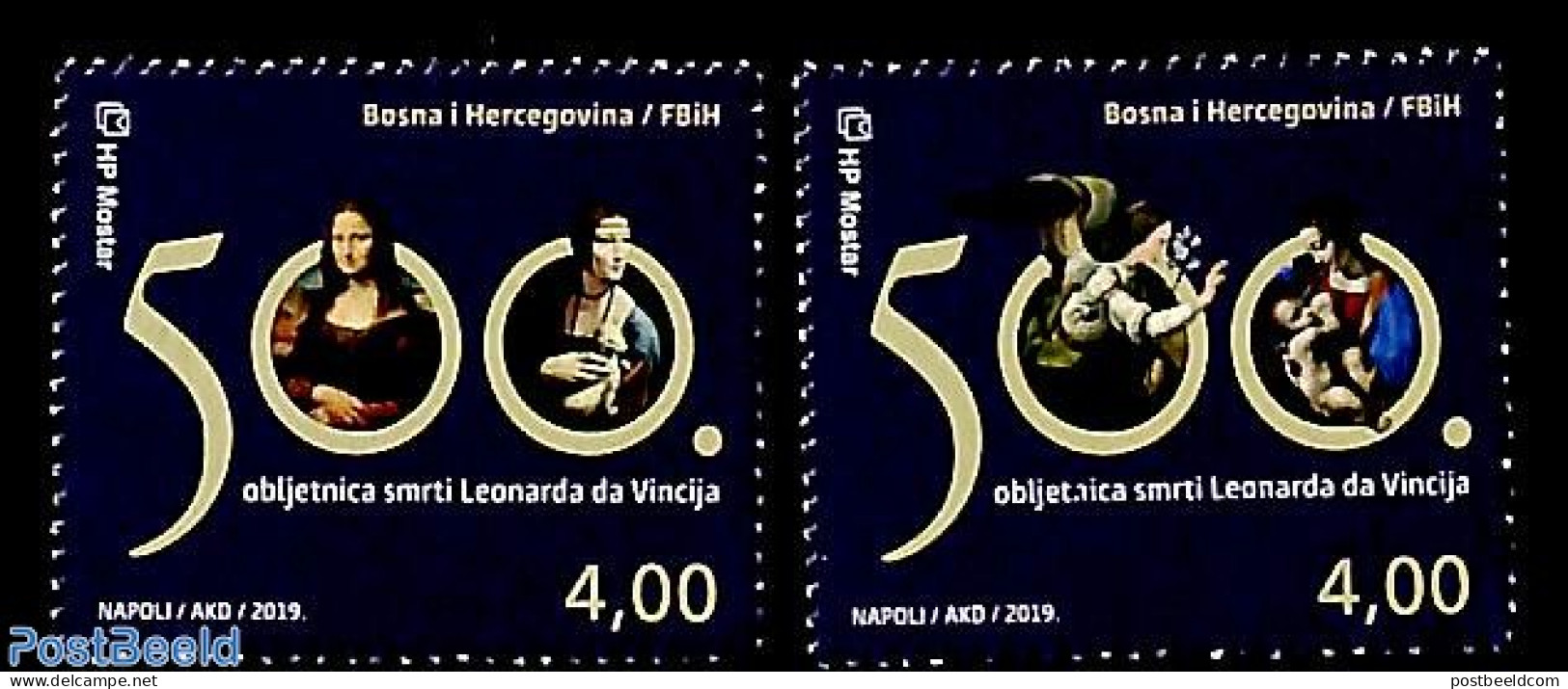 Bosnia Herzegovina - Croatic Adm. 2019 Leonardo Da Vinci 2v, Mint NH, Art - Leonardo Da Vinci - Paintings - Bosnie-Herzegovine