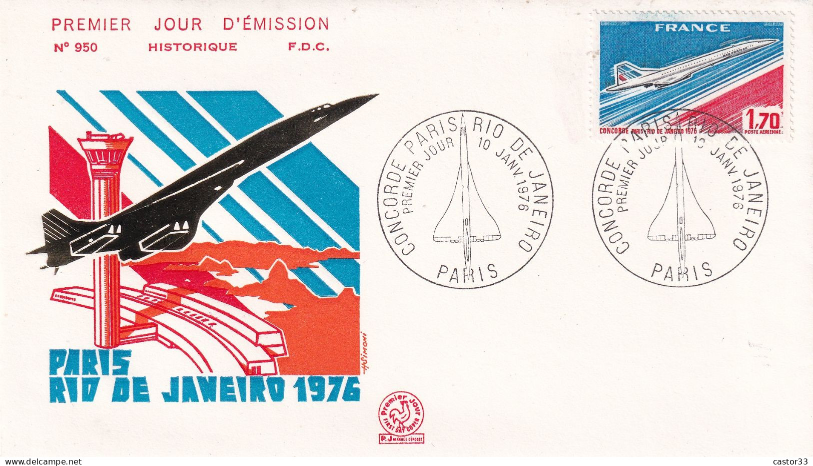 1er Jour, Concorde Paris Rio-de-Janeiro - 1970-1979