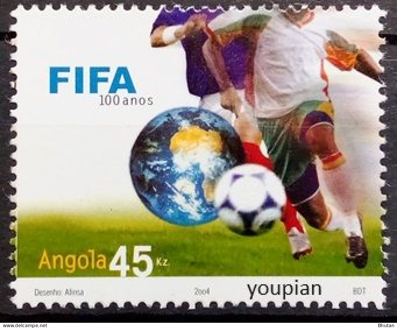 Angola 2004, 100 Years Of FIFA, MNH Single Stamp - Angola