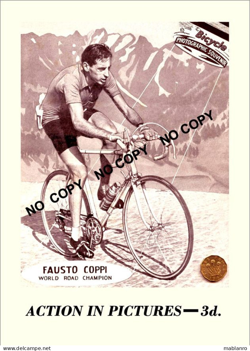 PHOTO CYCLISME REENFORCE GRAND QUALITÉ ( NO CARTE ) FAUSTO COPPI 1953 - Cyclisme