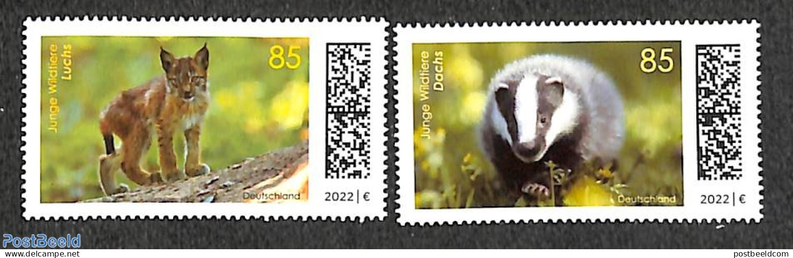 Germany, Federal Republic 2022 Young Animals 2v, Mint NH, Nature - Animals (others & Mixed) - Unused Stamps