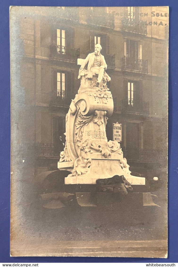 797 SPAIN ESPAÑA BARCELONA MOMUMENTO A FREDERICH SOLE MONUMENT RARE POSTCARD - Barcelona