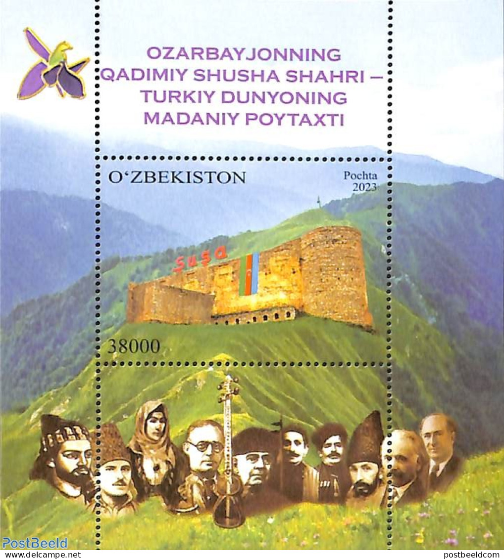 Uzbekistan 2023 Susha Castle S/s, Mint NH, Art - Castles & Fortifications - Châteaux