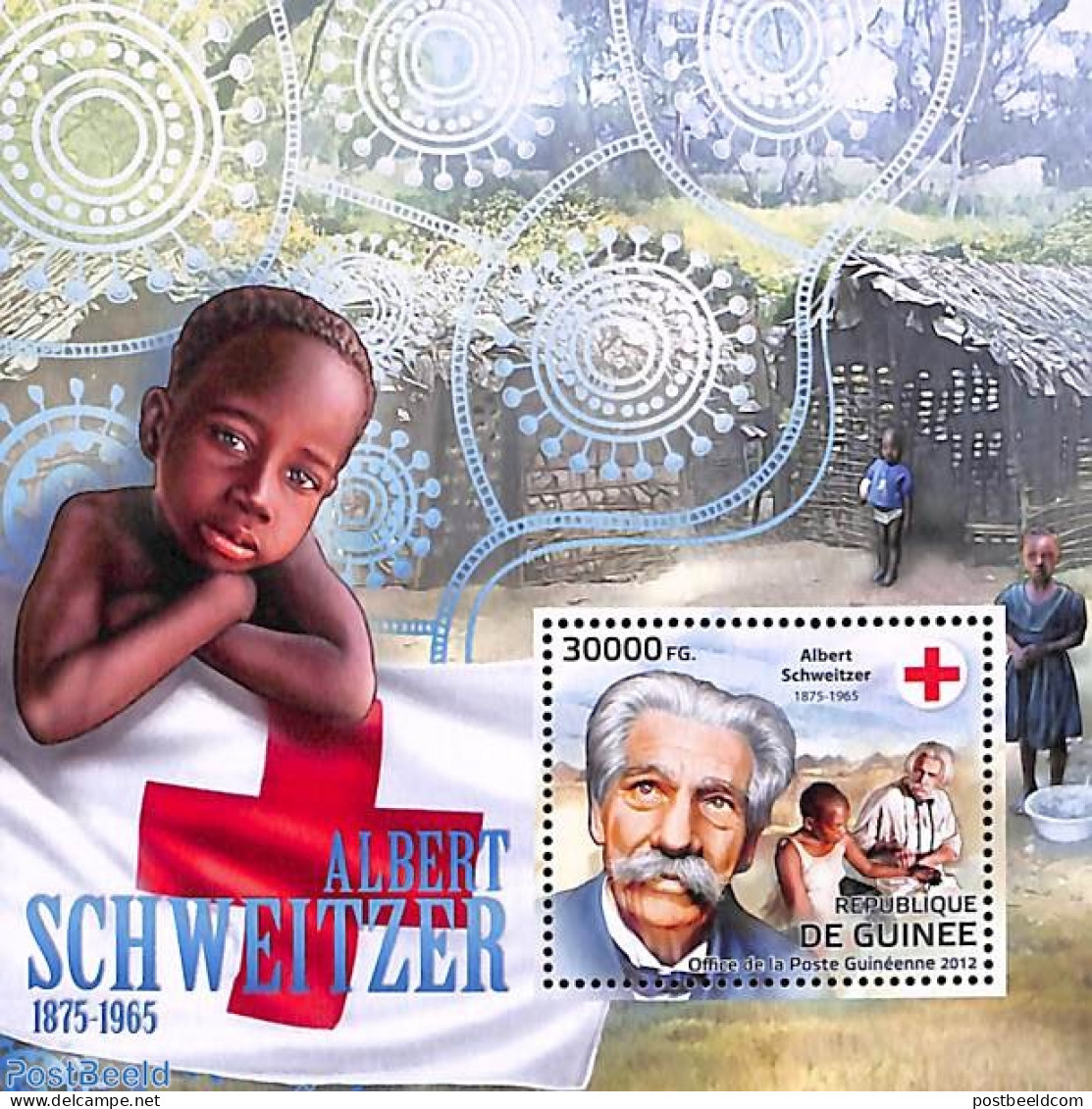 Guinea, Republic 2012 Albert Schweitzer S/s, Mint NH, Health - Health - Red Cross - Rotes Kreuz