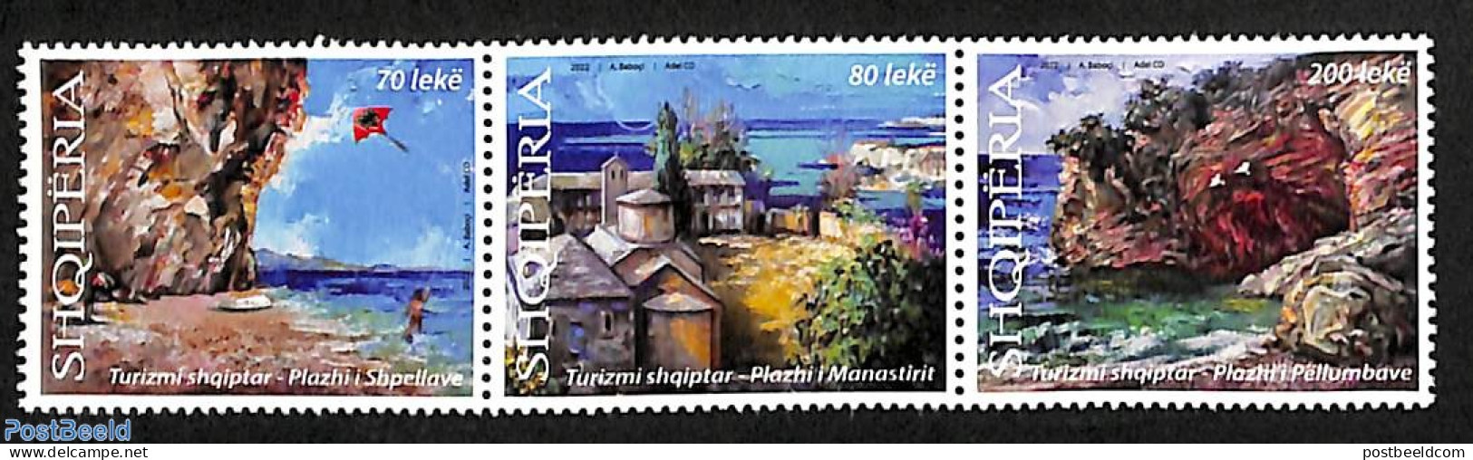 Albania 2022 Tourism 3v [::], Mint NH, Sport - Various - Kiting - Tourism - Albanie