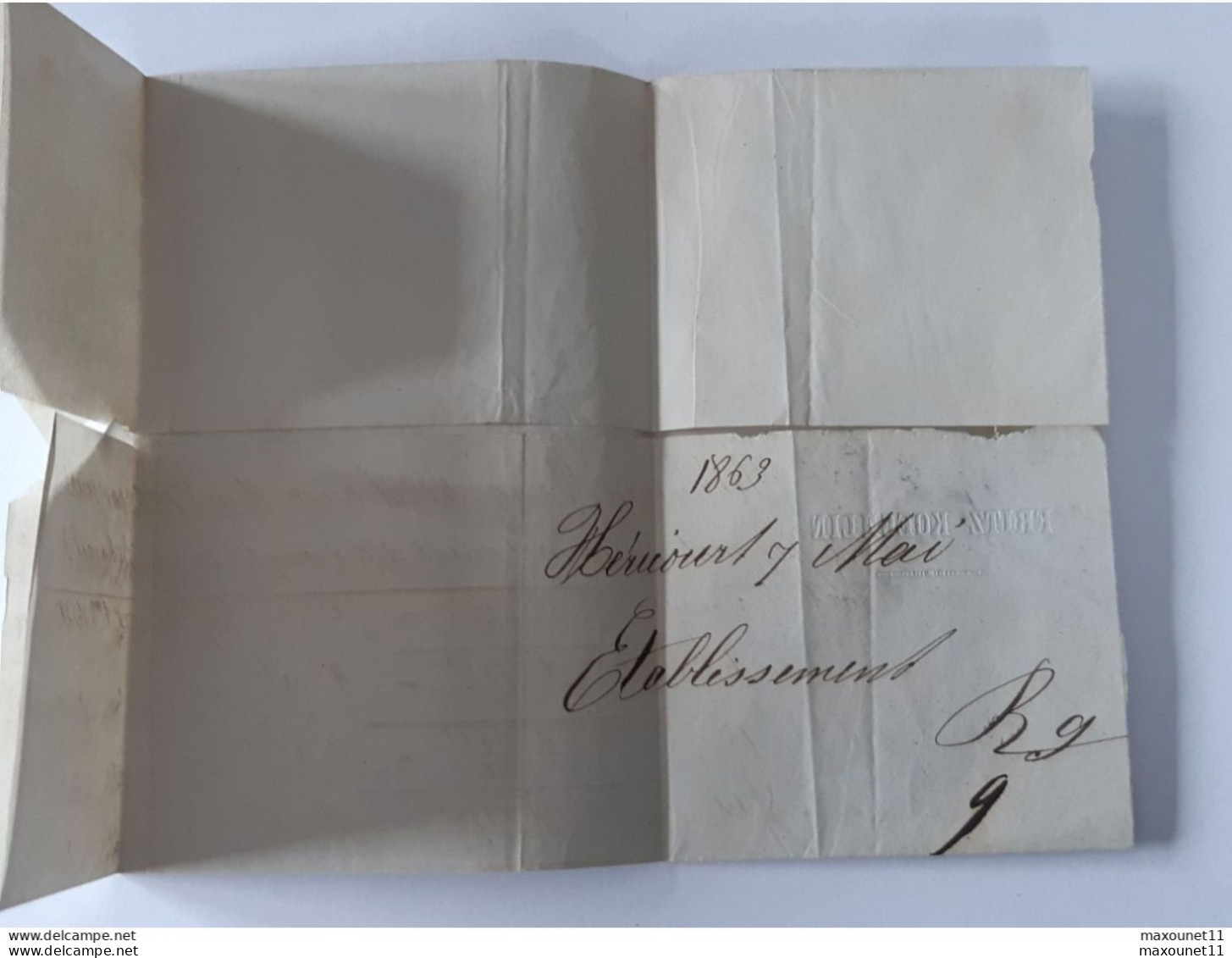 Timbre Type " Napoléon " Sur Lettre Envoyée De Hericourt Vers Mulhouse Le 8 Novembre 1863  .. Lot135 . - 1863-1870 Napoleon III With Laurels