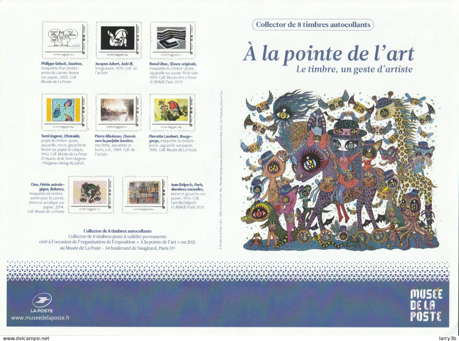 FRANCE 2021 COLLECTOR "MUSÉE DE LA POSTE - A LA POINTE DE L'ART" LETTRE VERTE - MTAM-2021-XXX - Neuf ** - Collectors