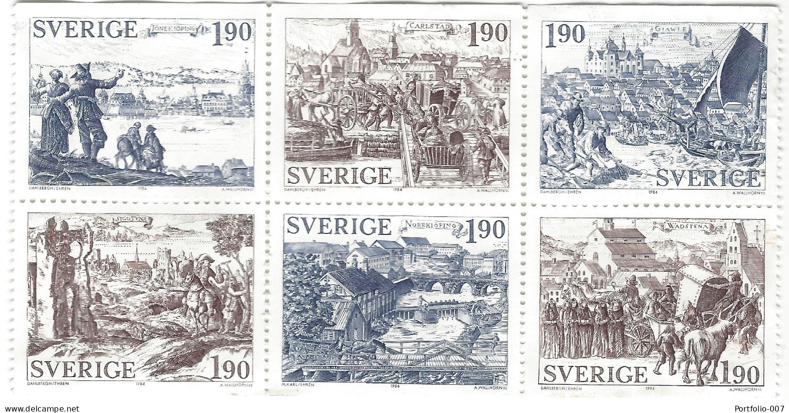 1984 Older Towns, Lot Of 6 Stamps, Sweden - Oblitérés
