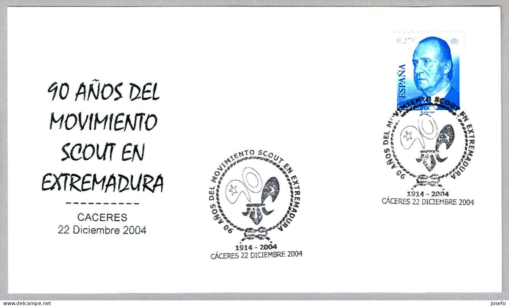 90 AÑOS SCOUTS EN EXTREMADURA - 90 Years Scouts. Caceres 2004 - Lettres & Documents