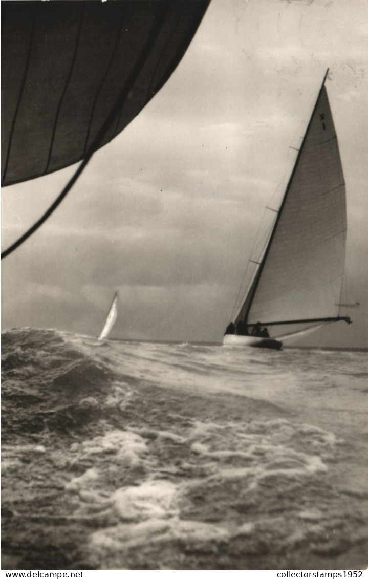 BALATON, LAKE, BOATS, HUNGARY, POSTCARD - Hongrie