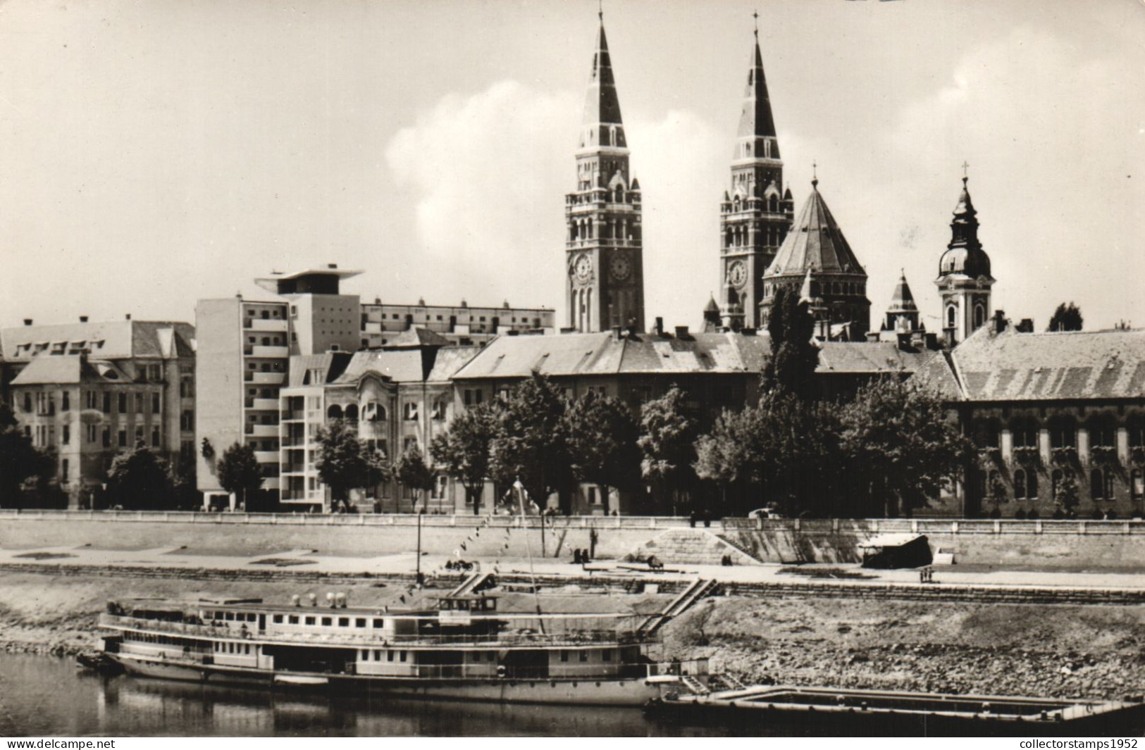 SZEGED, ARCHITECTURE, TOWER WITH CLOCK, SHIP, HUNGARY, POSTCARD - Hongrie