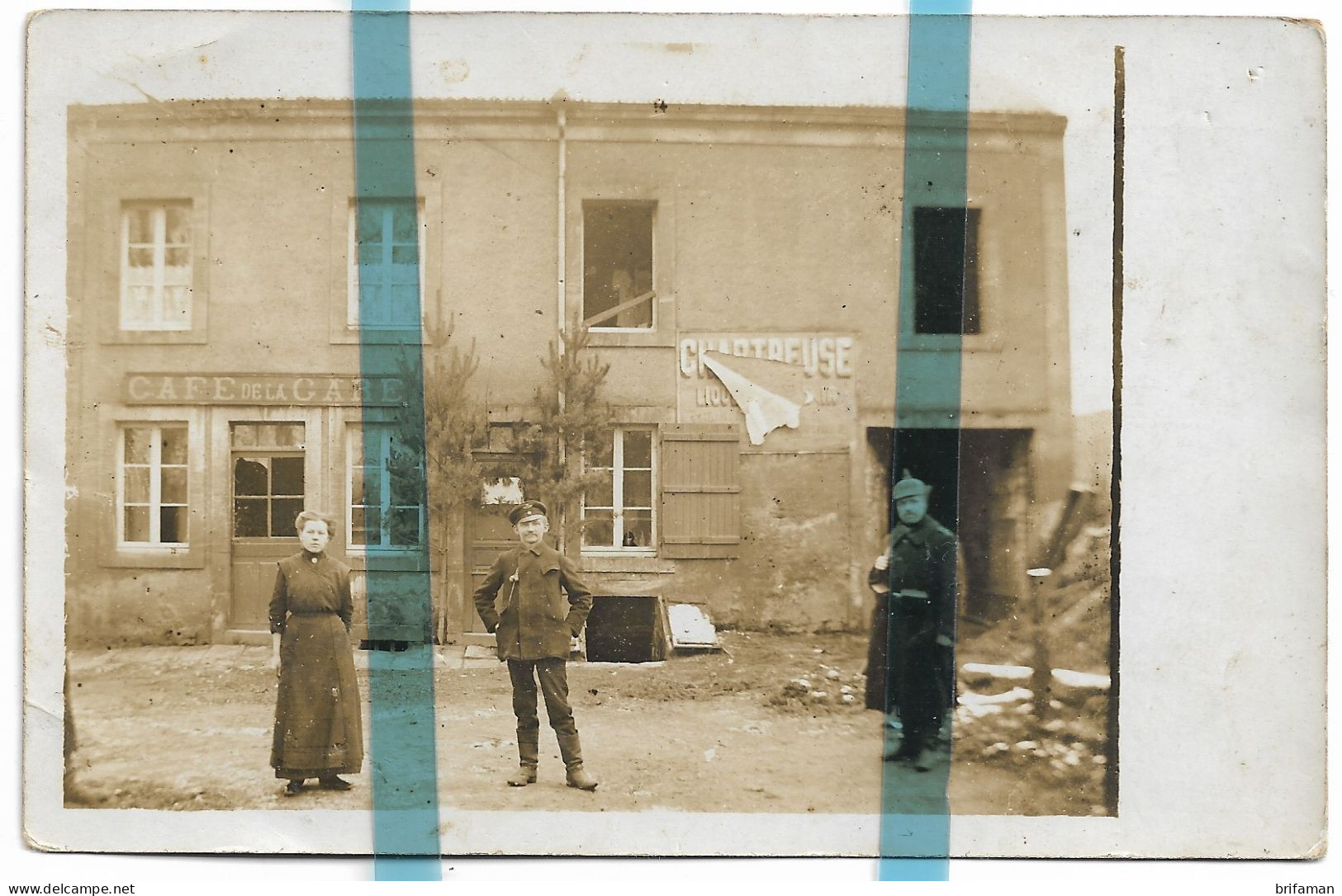 55 MEUSE CHAUVENCY CARTE PHOTO ALLEMANDE CAFE DE LA GARE CIVIL  MILITARIA 1914/1918 WW1 WK1 - Altri & Non Classificati