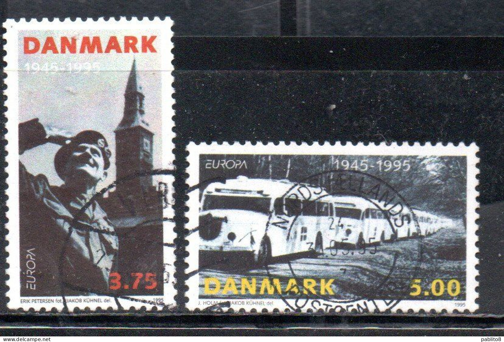 DANEMARK DANMARK DENMARK DANIMARCA 1995 EUROPA CEPT PEACE AND FREEDOM COMPLETE SET SERIE COMPLETA USED USATO OBLITERE' - Oblitérés