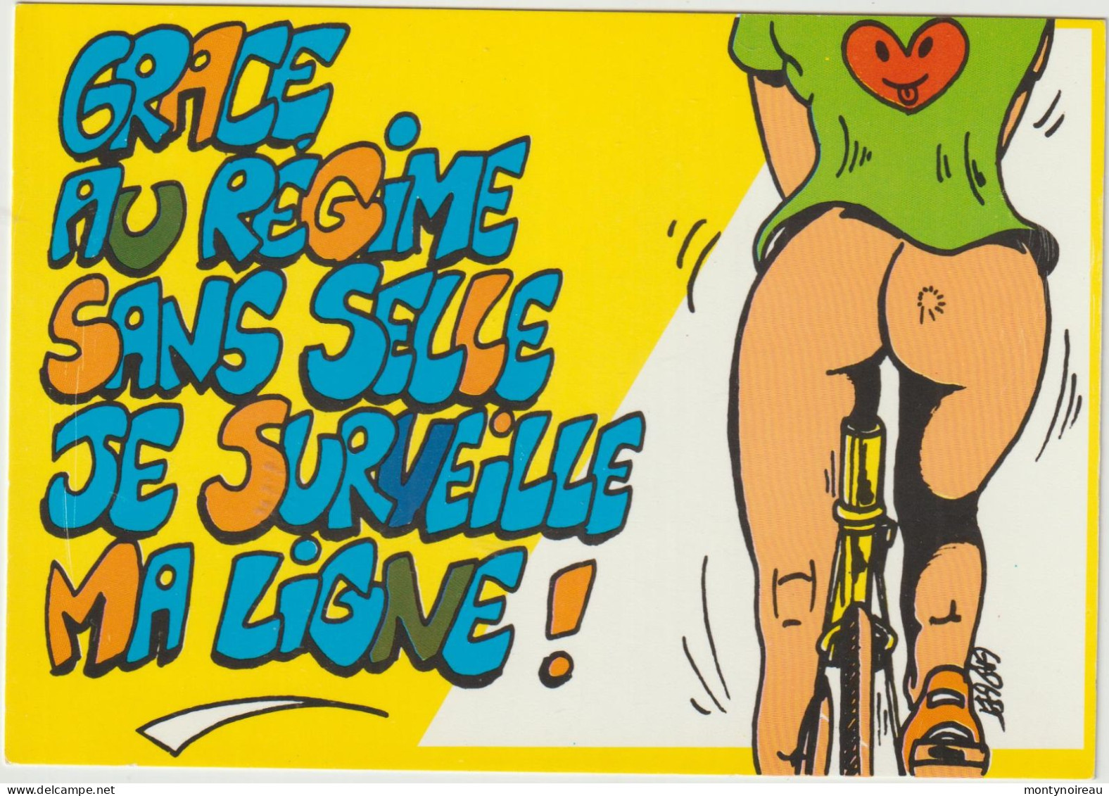 Humour :  Illustrateur  , En Vélo , Fesse  Nue , Hard Card , Guibray - Humor