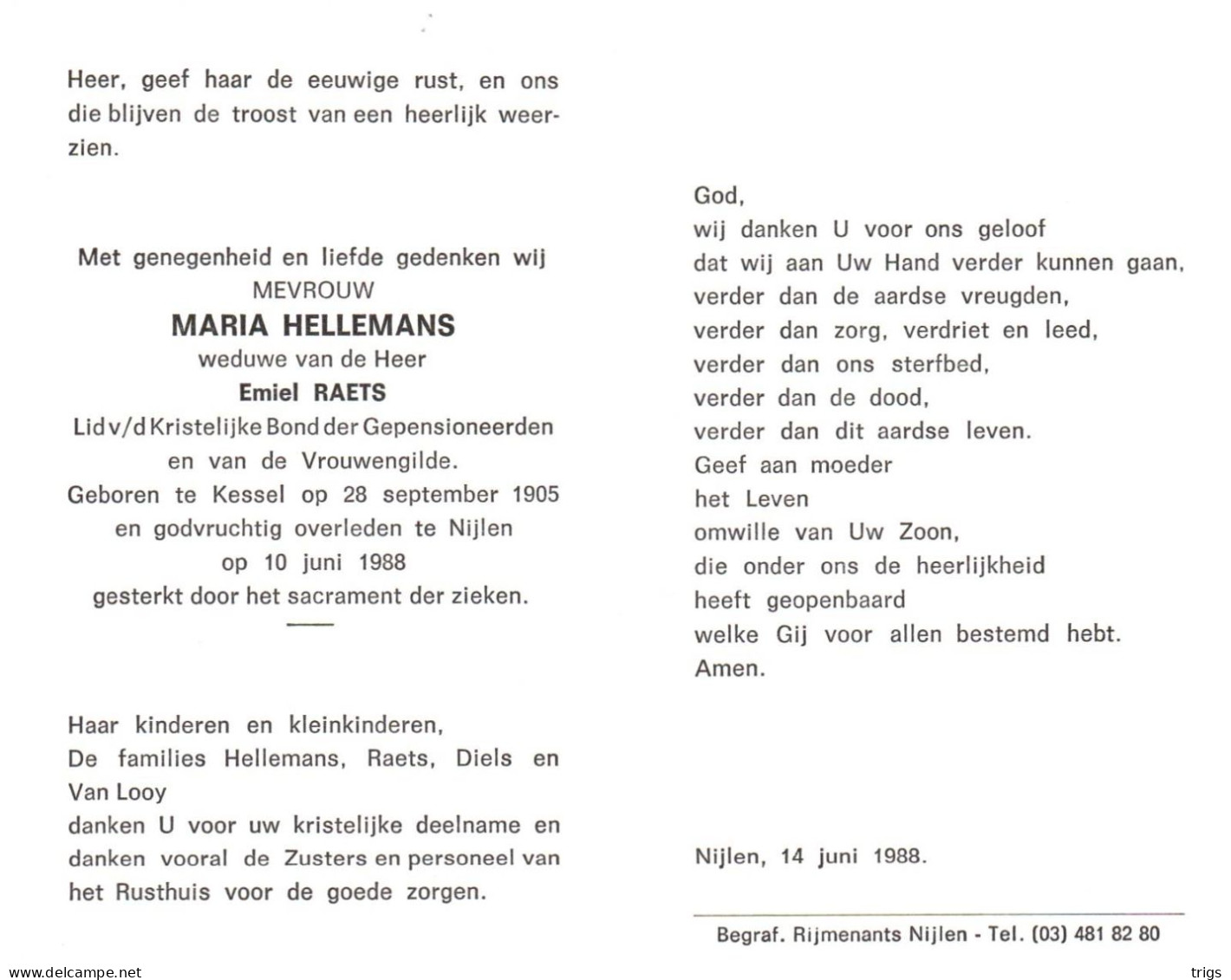 Maria Hellemans (1905-1988) - Images Religieuses