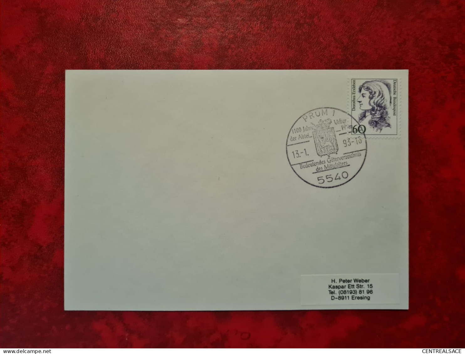 Lettre ALLEMAGNE 1993 PRUM 1100 JAHRE DES ABTEI - Other & Unclassified