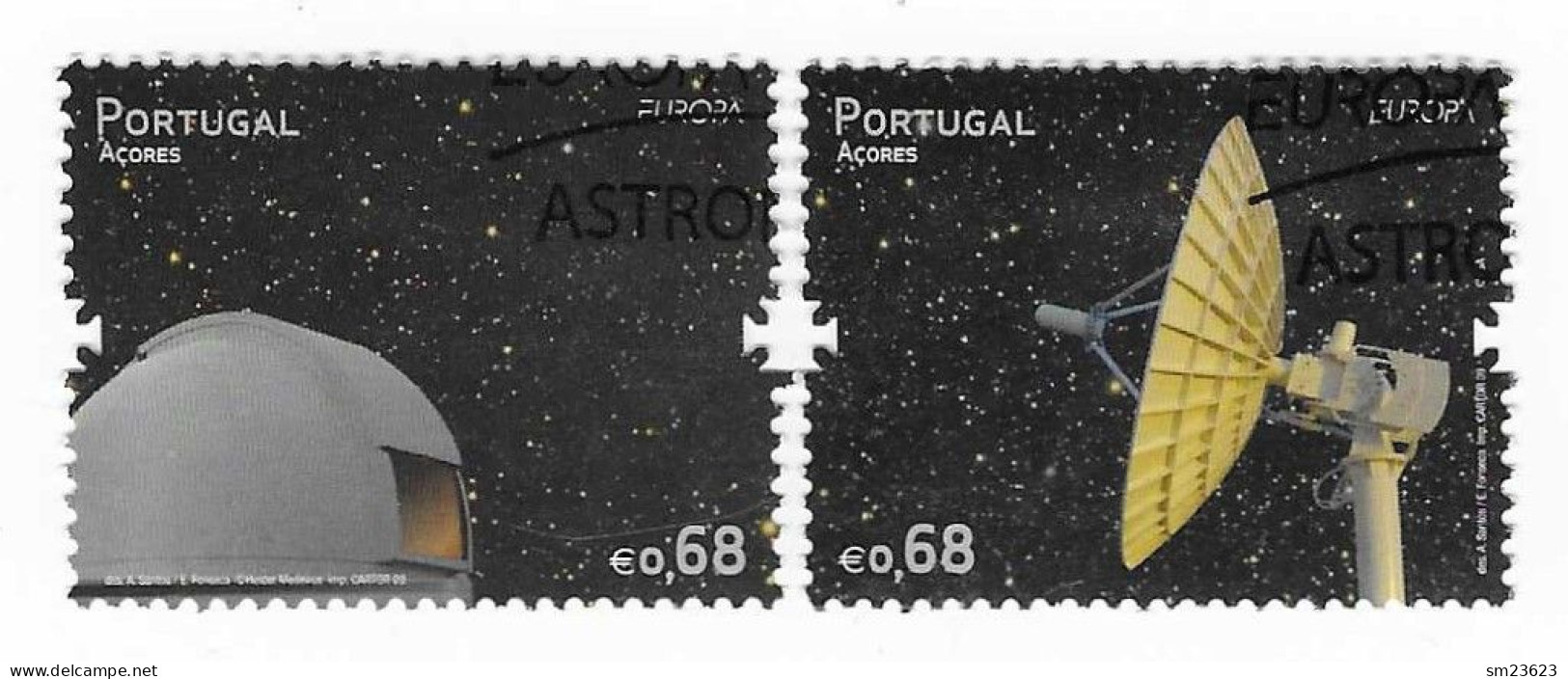 Portugal / Acores  2009  Mi.Nr. 558 / 559 , EUROPA CEPT / Astronomie - Gestempelt / Feine Used / (o) - 2009