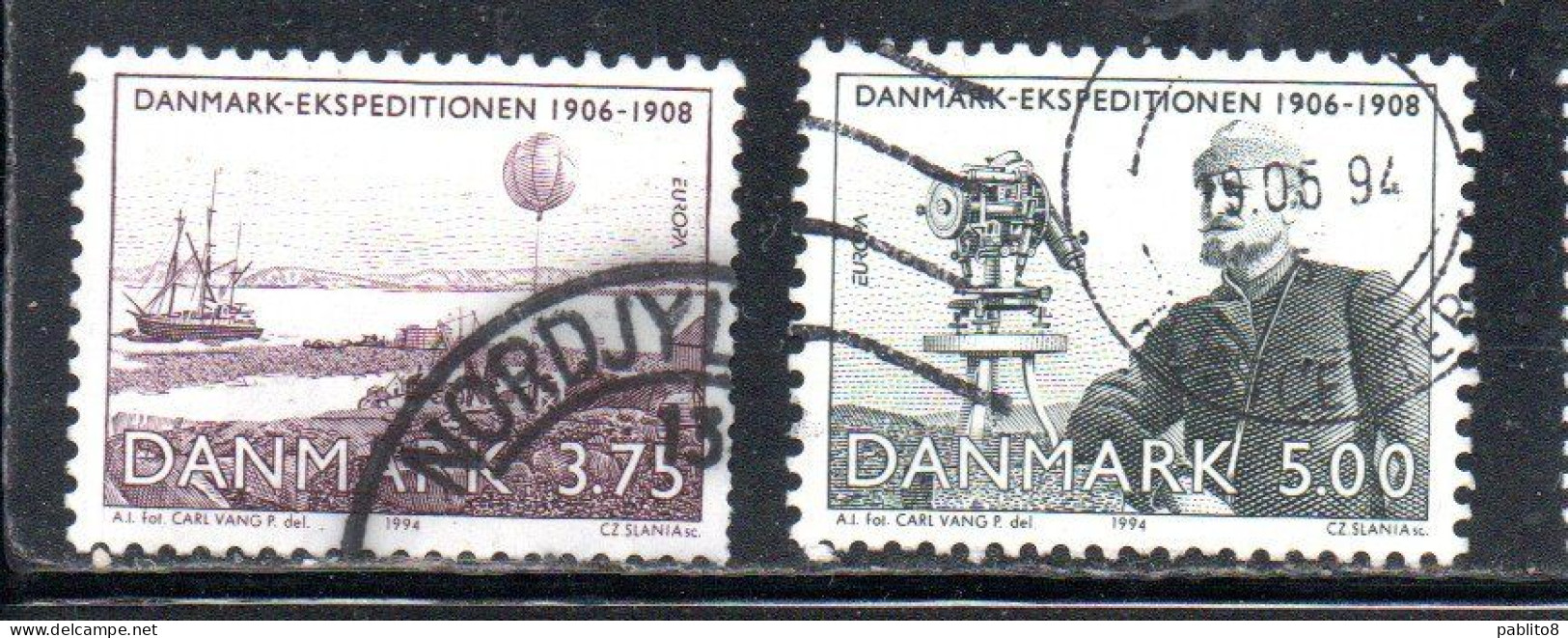 DANEMARK DANMARK DENMARK DANIMARCA 1994 EUROPA CEPT EUROPEAN DISCOVERIES COMPLETE SET SERIE COMPLETA USED USATO OBLITERE - Gebruikt