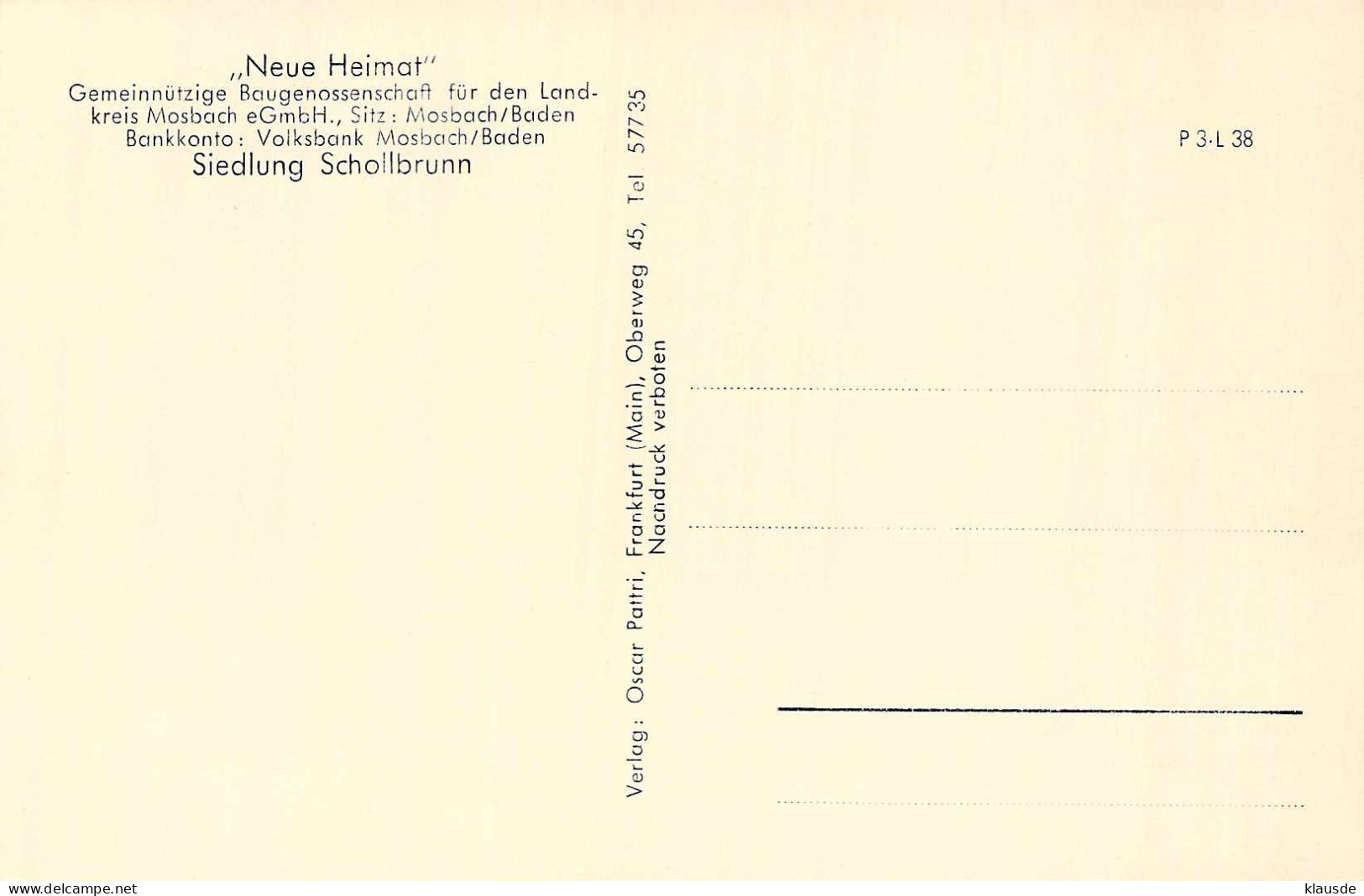 Neue Heimat - Siedlung Schollbrunn Obrigheim - Mosbach