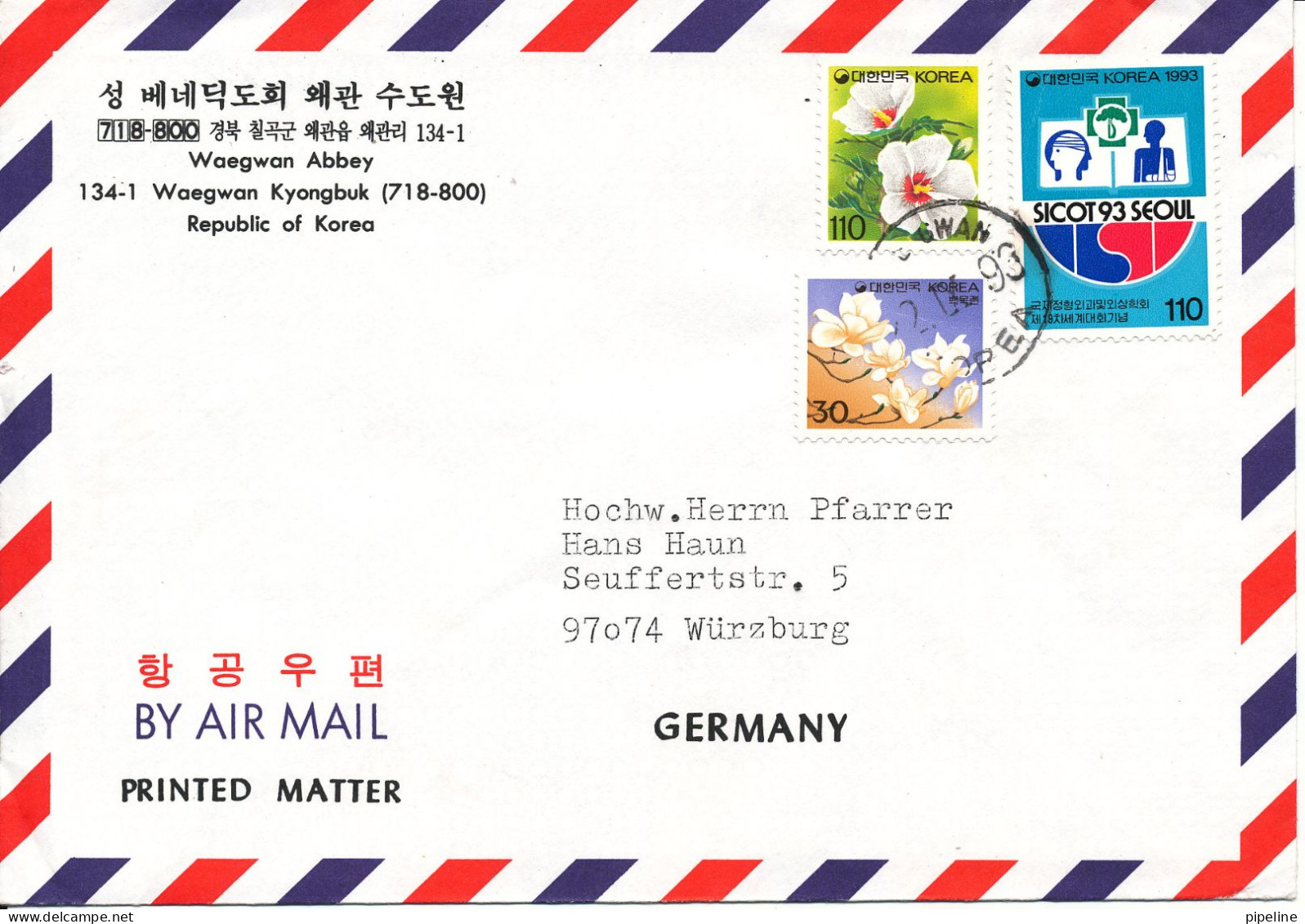 Korea South Air Mail Cover With More Topical Stamps Sent To Germany 22-9-1993 - Corée Du Sud