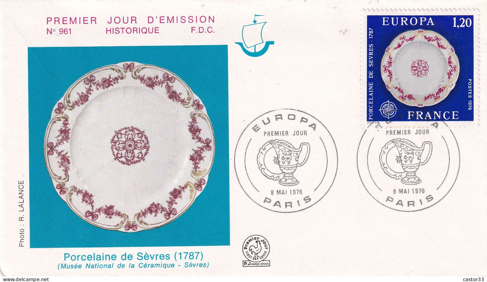 1er Jour, Europa, Porcelaine De Sèvres - 1970-1979