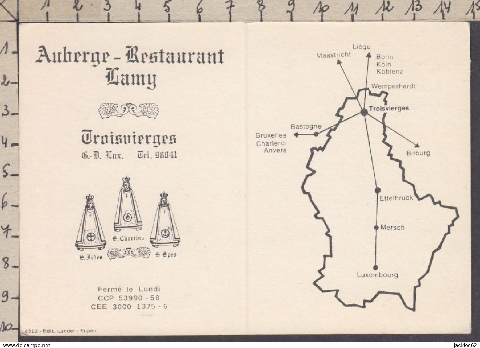 130838/ Auberge-Restaurant *LAMY*, Troisvierges, G.D. Lux. - Publicités