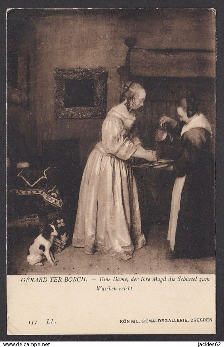 PT109/ Gerard TER BORCH, *Eine Dame, Der Ihre Magd Die Schüssel Zum Waschen Reicht*, Dresden, Gemäldegalerie  - Malerei & Gemälde