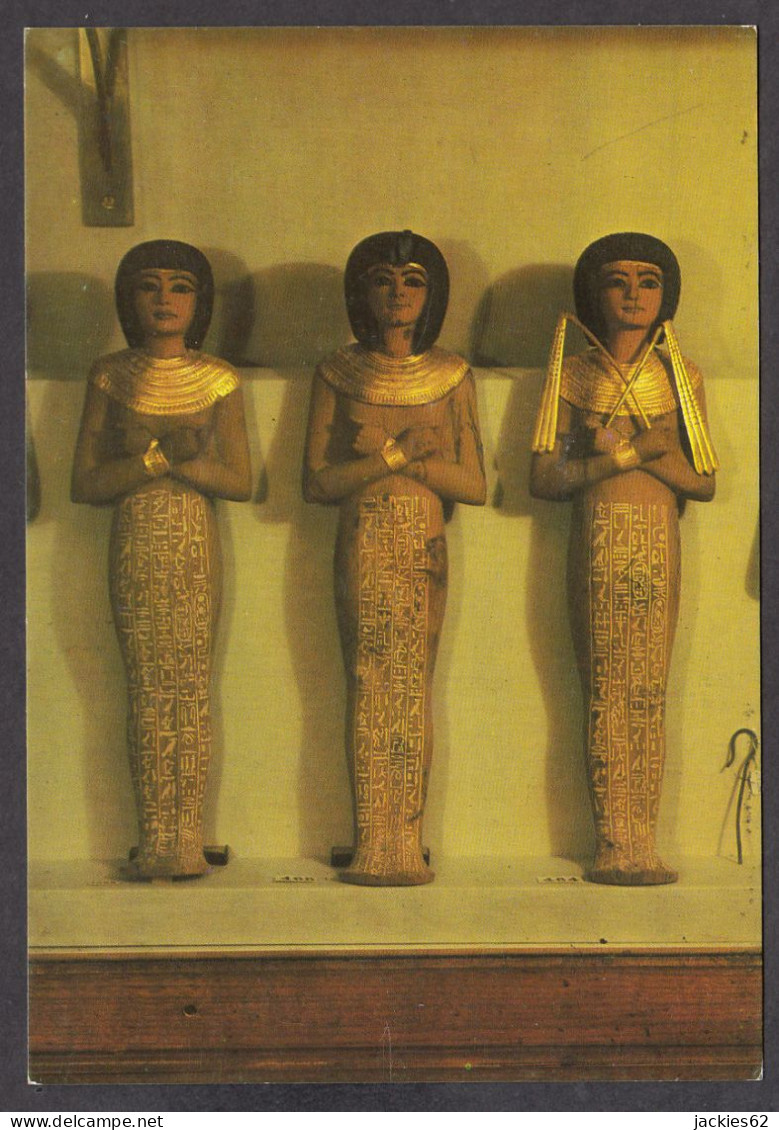114517/ CAIRO EGYPTIAN MUSEUM, Tutankhamun Treasure, Shawabty's Of Ceder Wood And Gold Decoration - Museos