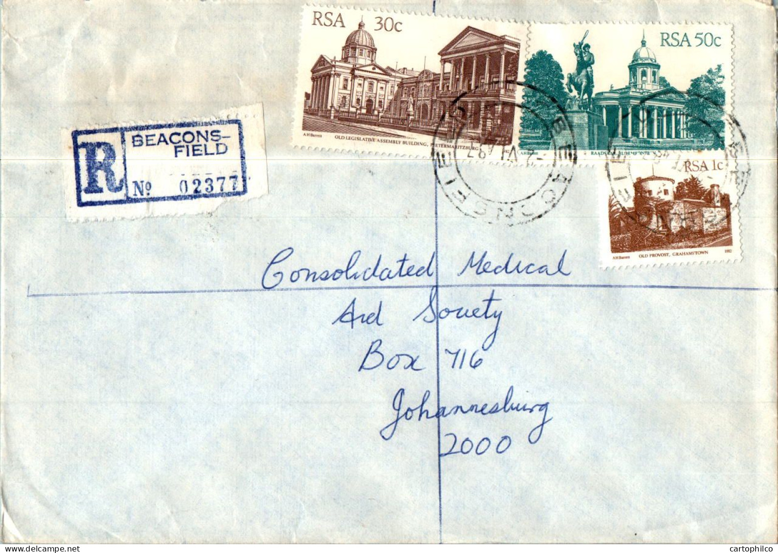 RSA South Africa Cover Beaconsfield  To Johannesburg - Covers & Documents