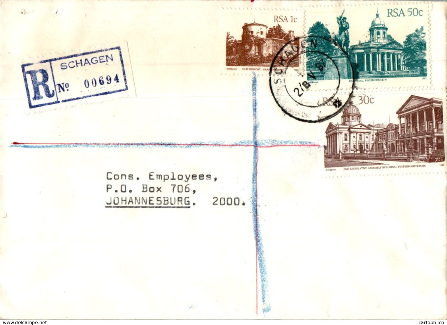 RSA South Africa Cover Schagen  To Johannesburg - Covers & Documents