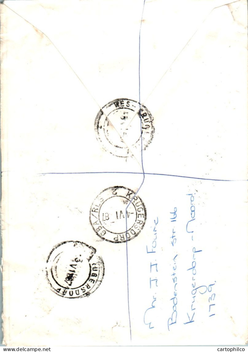 RSA South Africa Cover WesKrugersdorp  To Johannesburg - Storia Postale