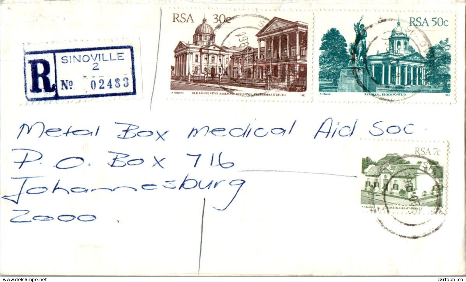 RSA South Africa Cover Sinoville  To Johannesburg - Briefe U. Dokumente