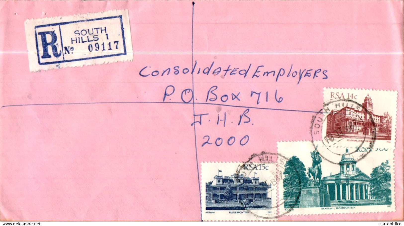 RSA South Africa Cover South Hills  To Johannesburg - Cartas & Documentos