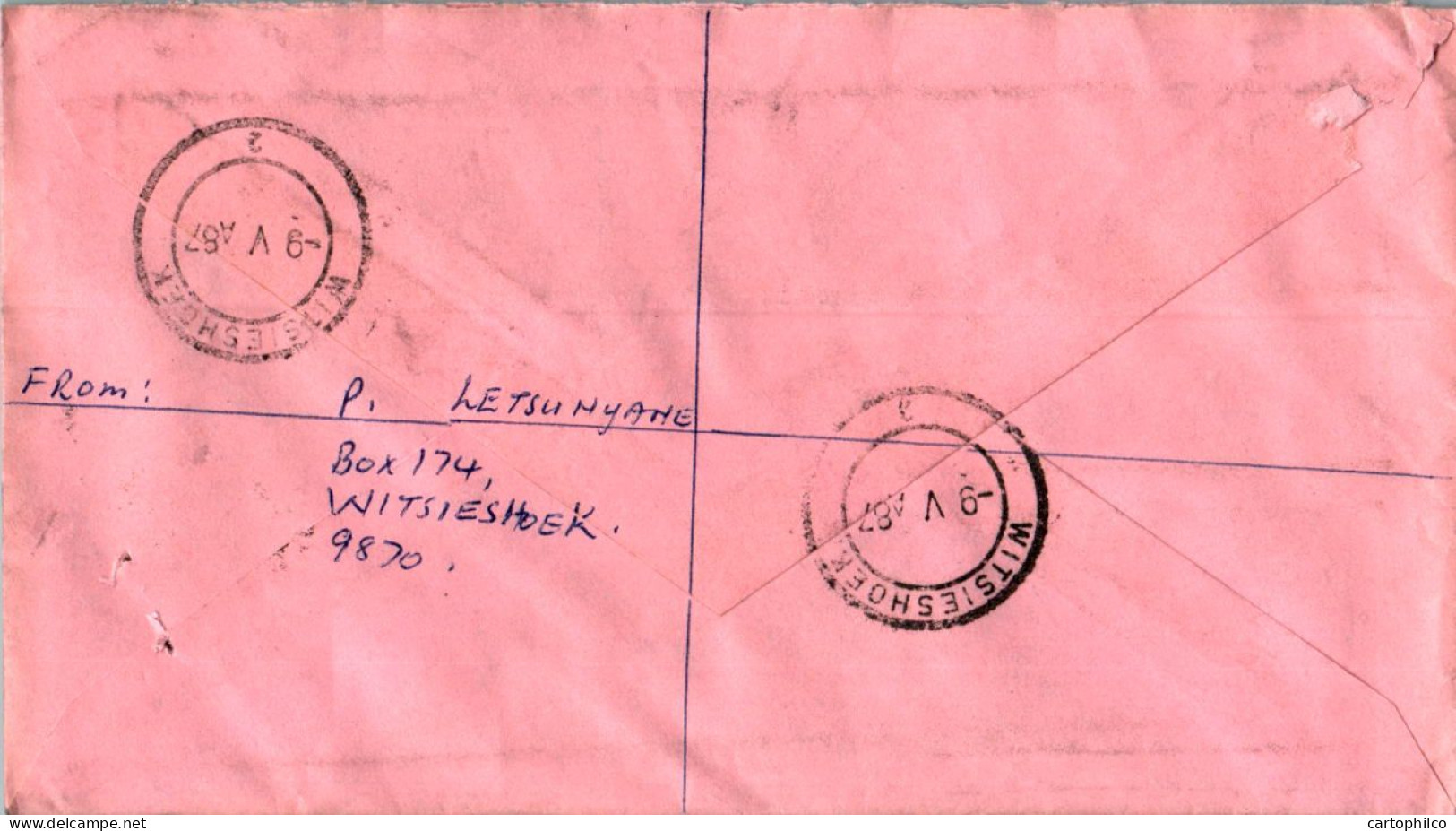 RSA South Africa Cover Witsieshoek  To Johannesburg - Lettres & Documents