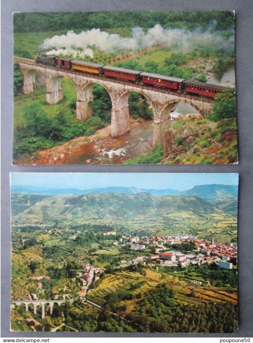 CP 07 Ardèche PRIVAS EN VIVARAIS - Ligne TOURNON Lamastre - Lot De 2 Cartes Postales  Chemin De Fer Train Vapeur - Privas