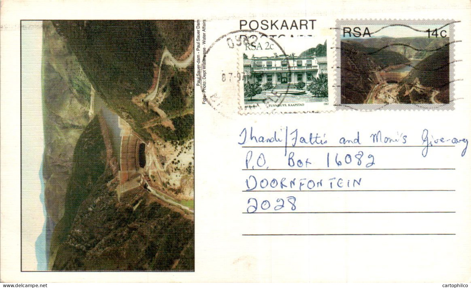 RSA South Africa Postal Stationery Dam To Doornfontein - Brieven En Documenten