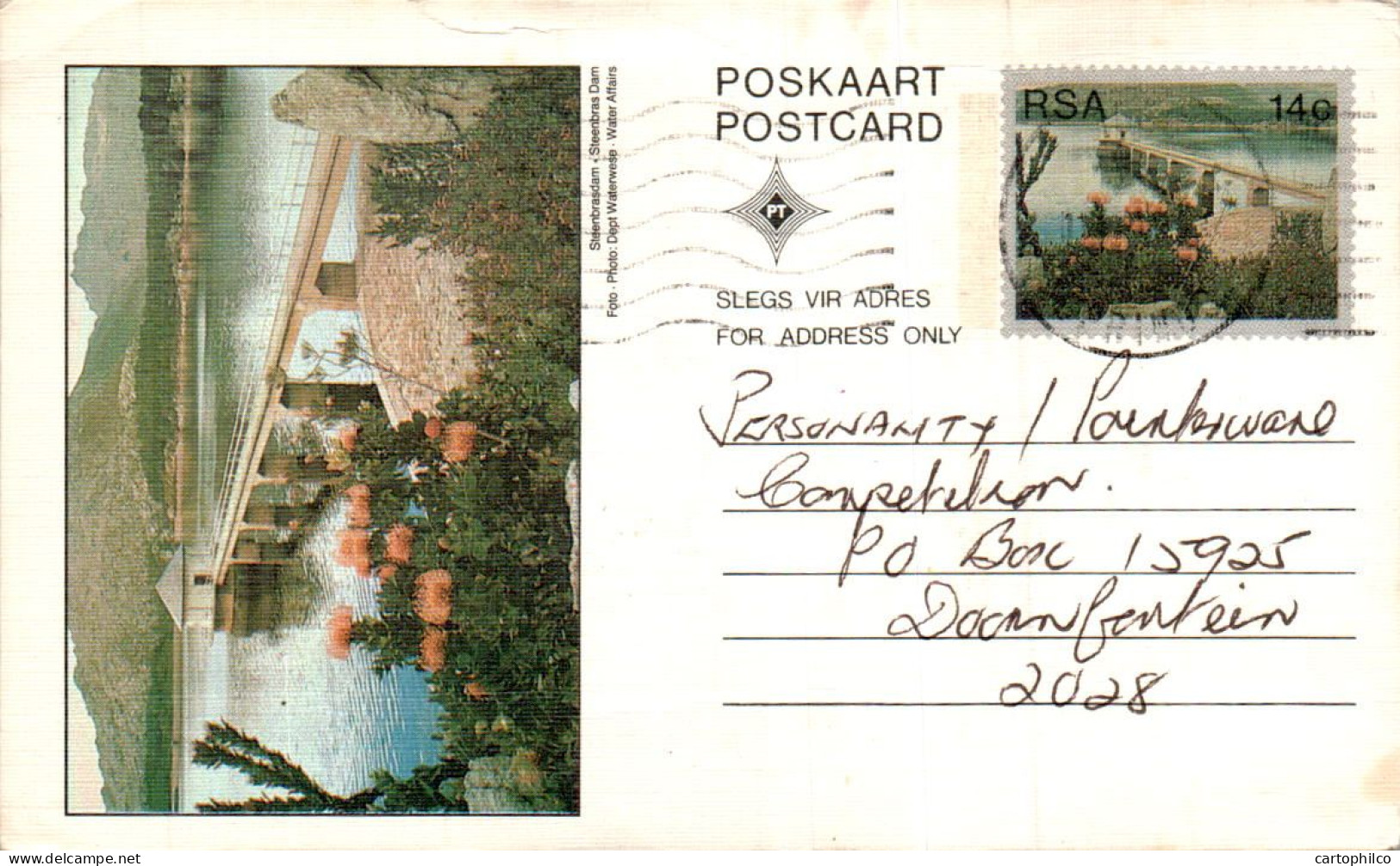 RSA South Africa Postal Stationery Dam To Doornfontein - Cartas & Documentos