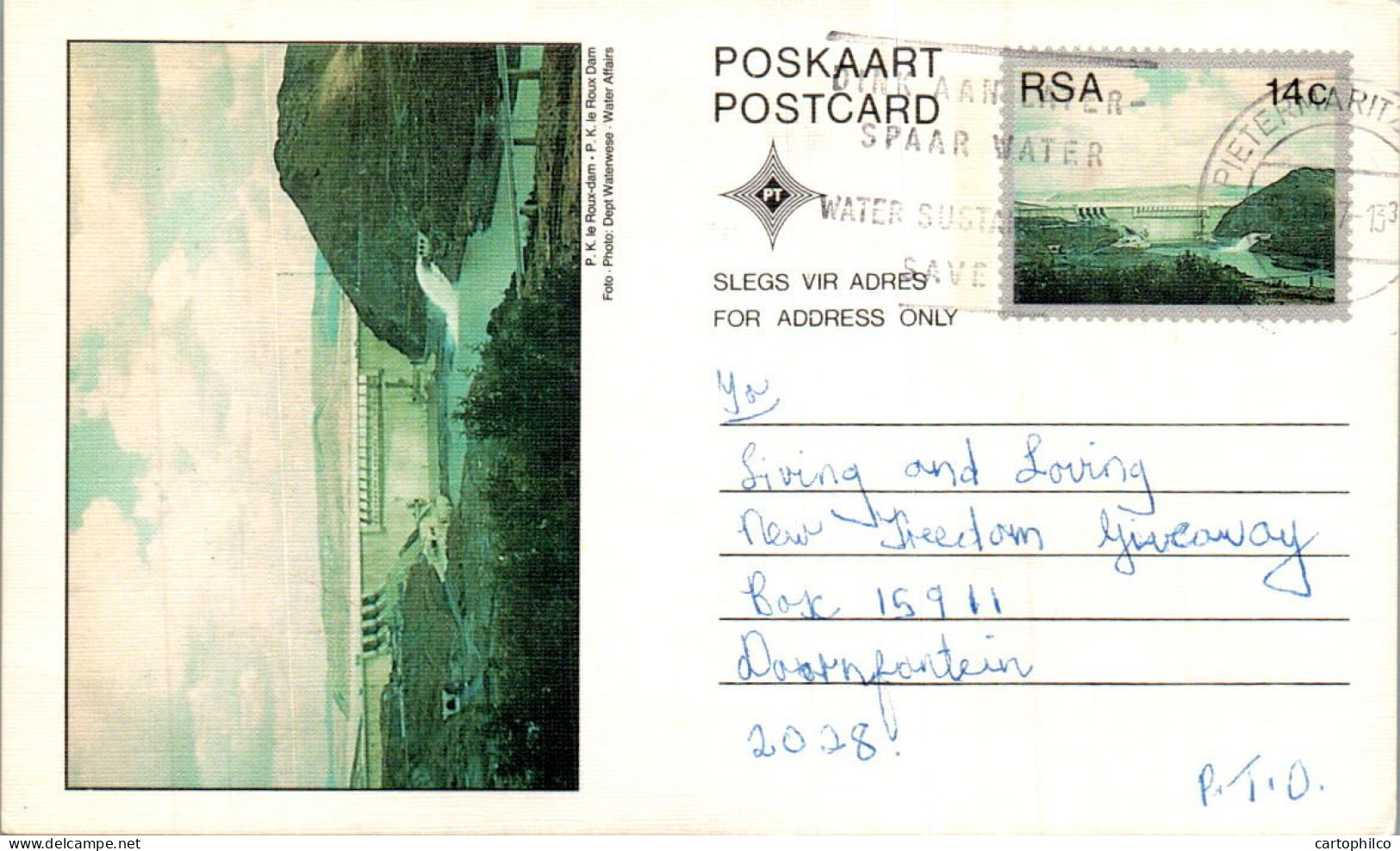 RSA South Africa Postal Stationery Dam To Doornfontein - Brieven En Documenten